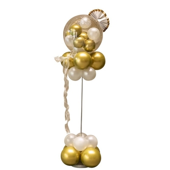 Lufi oszlop dekoráció — alumínium fóliás lufik, kerek formájú, IP engedélyezés: Nem