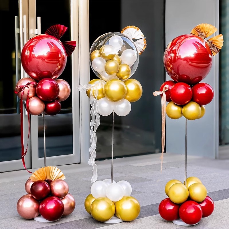 Lufi oszlop dekoráció — alumínium fóliás lufik, kerek formájú, IP engedélyezés: Nem