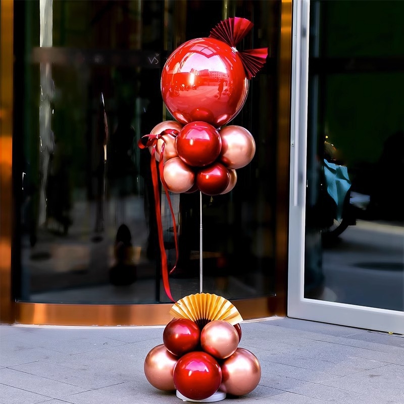 Lufi oszlop dekoráció — alumínium fóliás lufik, kerek formájú, IP engedélyezés: Nem
