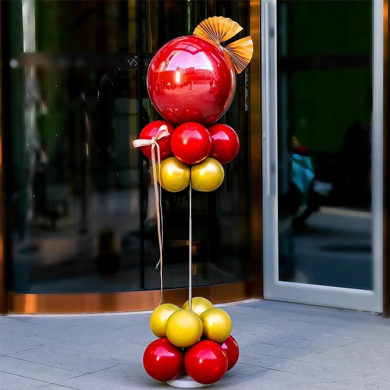 Lufi oszlop dekoráció — alumínium fóliás lufik, kerek formájú, IP engedélyezés: Nem