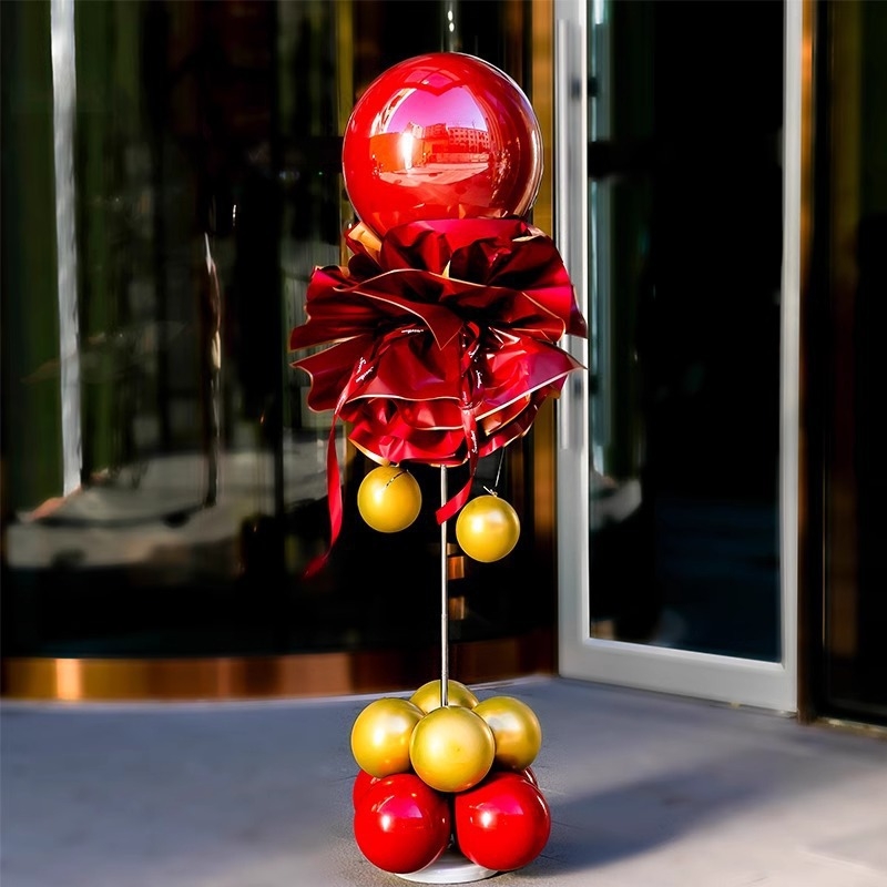 Lufi oszlop dekoráció — alumínium fóliás lufik, kerek formájú, IP engedélyezés: Nem