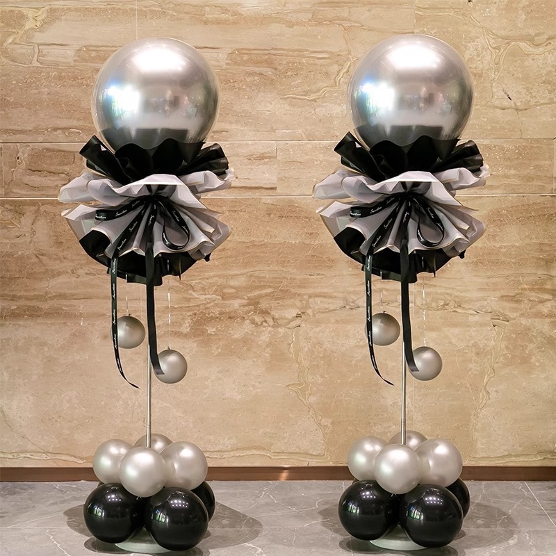 Lufi oszlop dekoráció — alumínium fóliás lufik, kerek formájú, IP engedélyezés: Nem