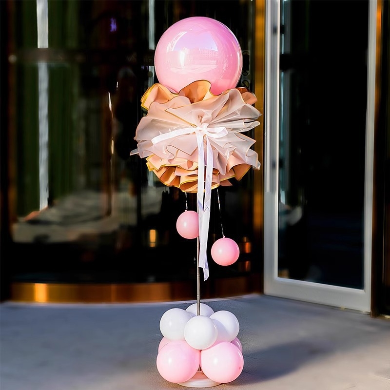 Lufi oszlop dekoráció — alumínium fóliás lufik, kerek formájú, IP engedélyezés: Nem