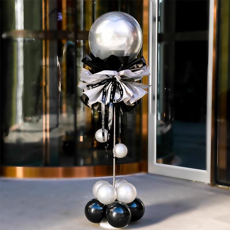 Lufi oszlop dekoráció — alumínium fóliás lufik, kerek formájú, IP engedélyezés: Nem