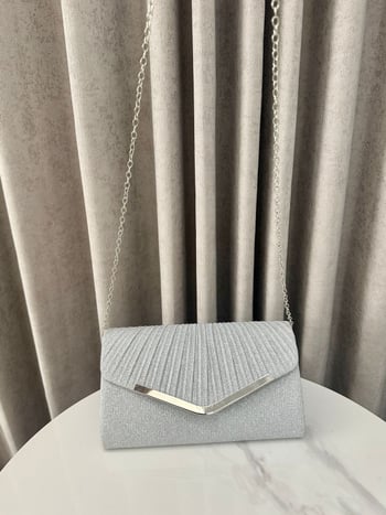 Večernja clutch torbica s poklopcem – poliester, vodoravni kvadratni oblik, unutarnji džepovi za telefon i dokumente
