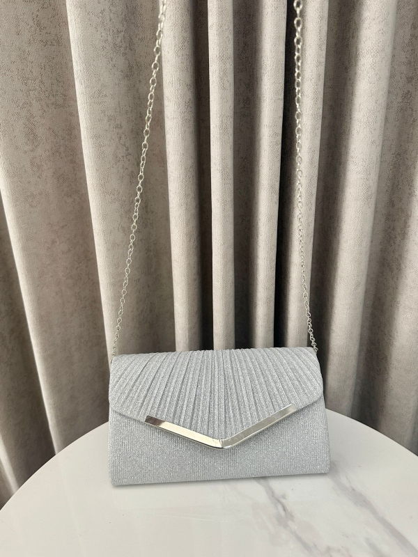 Večernja clutch torbica s poklopcem – poliester, vodoravni kvadratni oblik, unutarnji džepovi za telefon i dokumente