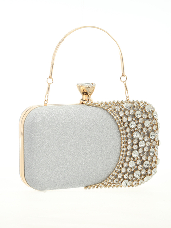 Poliesterska Box torbica s džepom za telefon, vodoravni kvadratni oblik, otvoren vrh – večernja clutch torba