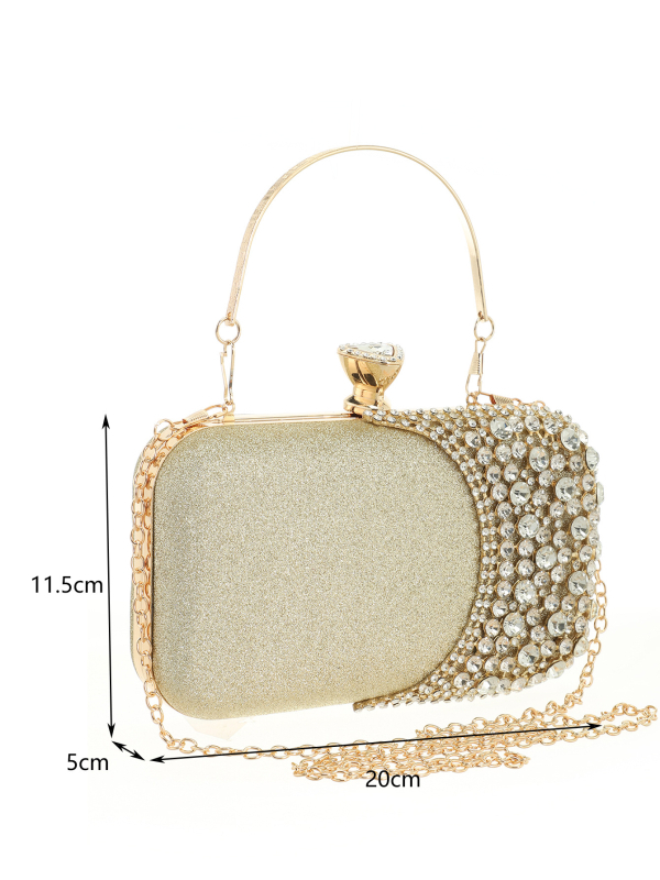 Poliesterska Box torbica s džepom za telefon, vodoravni kvadratni oblik, otvoren vrh – večernja clutch torba
