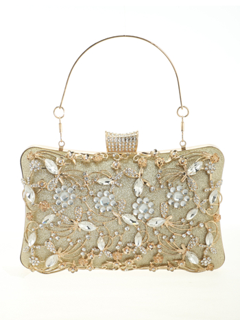 Вечерен клъч от полиестер, малък квадратен модел, форма на възглавница, цип