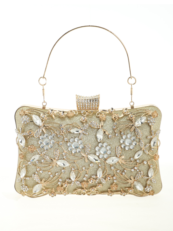 Вечерен клъч от полиестер, малък квадратен модел, форма на възглавница, цип