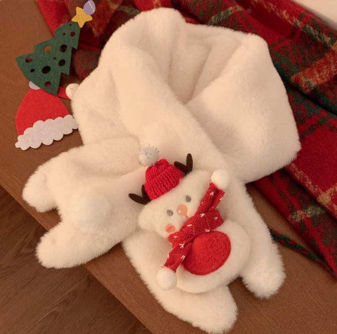 Двуетапен комплект: шапка и шал с тигро-леопардов принт, полиестер, съдържание 51–60%, дебел плюш, ветроустойчив, бродиран, миещ се, за есен и зима