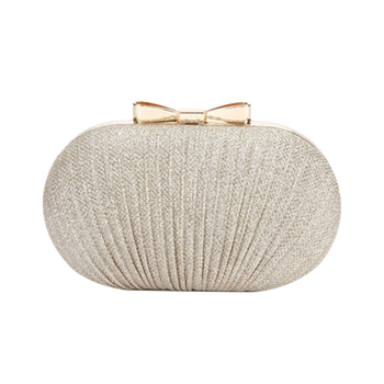 Estélyi Clutch - Ovális formájú, Poliészter, Záróval, Láncos vállpánttal, Telefontartó zseb