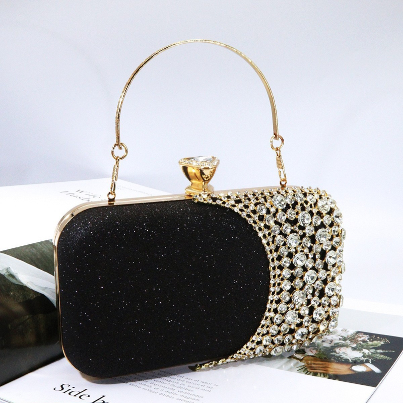 Estélyi kézitáska, anyag Gold sand, vízszintes négyzet alakú, zárható, belső zseb a telefonhoz, háromdimenziós táska