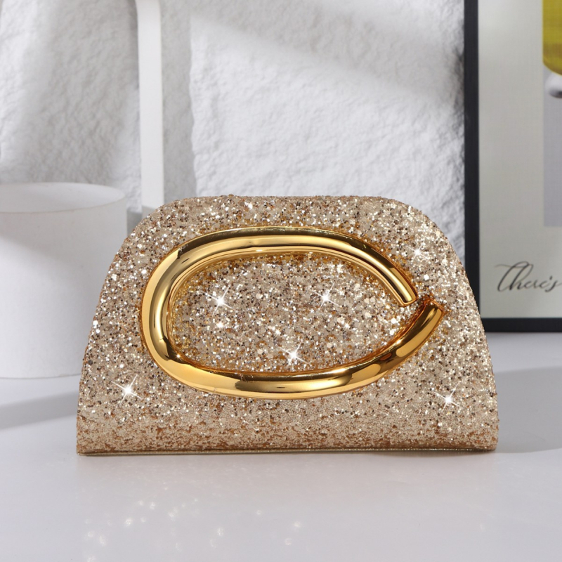 Večernja clutch torbica – vodoravni kvadratni oblik, trodimenzionalni vanjski dio, magnetsko zatvaranje, džep za ID, poliester
