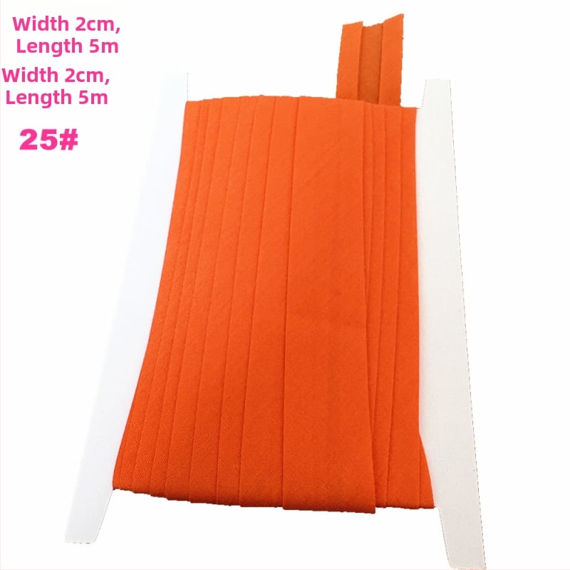 Bandă pentru margine, poliester-bumbac, 2 cm lățime, 5 m lungime, model TCB-2cm, pentru haine și textile de casă