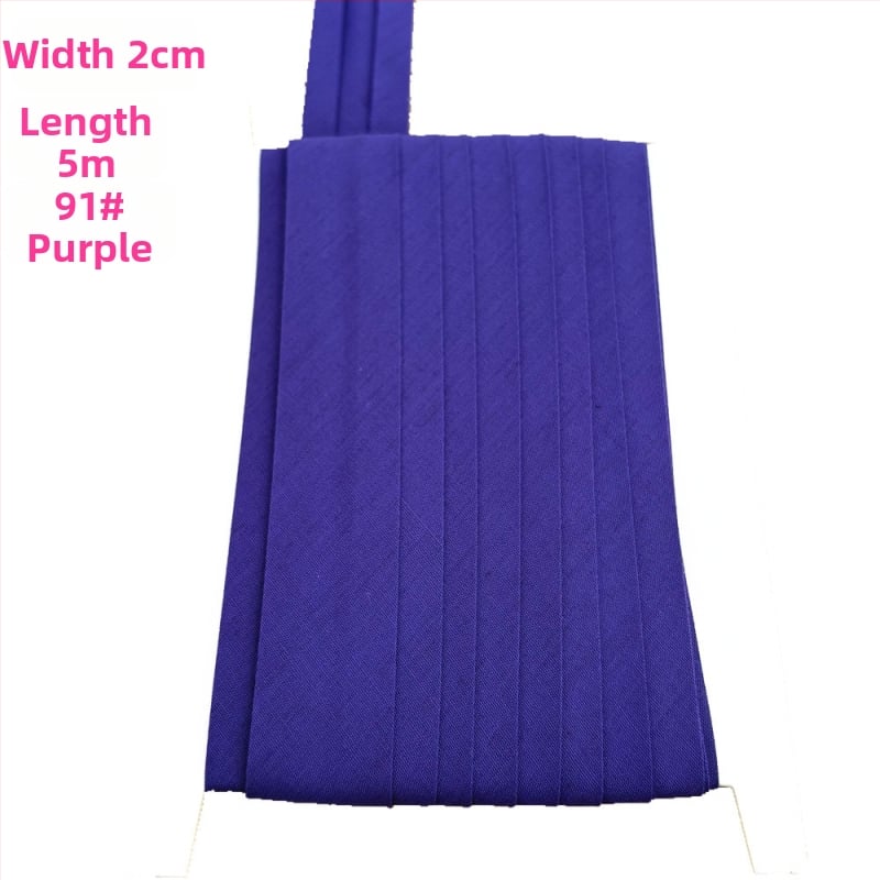 Bandă pentru margine, poliester-bumbac, 2 cm lățime, 5 m lungime, model TCB-2cm, pentru haine și textile de casă