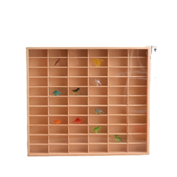 Raft de afișaj 1:64 pentru modele de mașini, montat pe perete, cutie de depozitare rezistentă la praf cu ușă, lemn