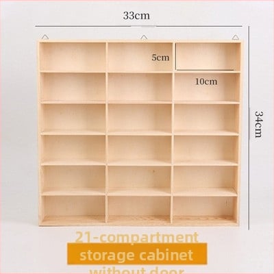 Raft de afișaj 1:64 pentru modele de mașini, montat pe perete, cutie de depozitare rezistentă la praf cu ușă, lemn