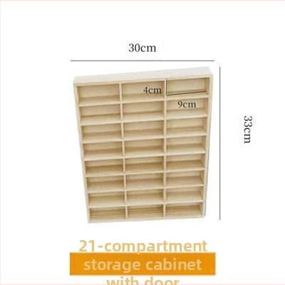 Raft de afișaj 1:64 pentru modele de mașini, montat pe perete, cutie de depozitare rezistentă la praf cu ușă, lemn