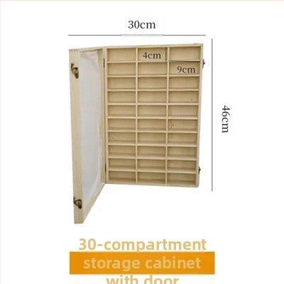 Raft de afișaj 1:64 pentru modele de mașini, montat pe perete, cutie de depozitare rezistentă la praf cu ușă, lemn