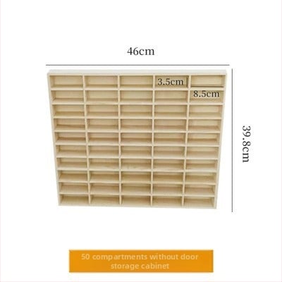 Raft de afișaj 1:64 pentru modele de mașini, montat pe perete, cutie de depozitare rezistentă la praf cu ușă, lemn