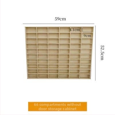 Raft de afișaj 1:64 pentru modele de mașini, montat pe perete, cutie de depozitare rezistentă la praf cu ușă, lemn