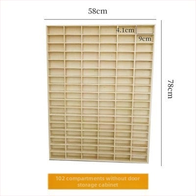 Raft de afișaj 1:64 pentru modele de mașini, montat pe perete, cutie de depozitare rezistentă la praf cu ușă, lemn