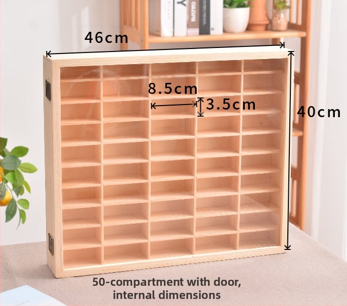 Raft de afișaj 1:64 pentru modele de mașini, montat pe perete, cutie de depozitare rezistentă la praf cu ușă, lemn