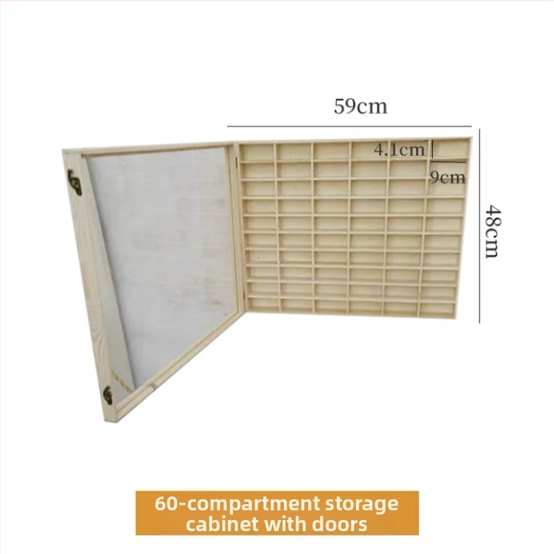 Raft de afișaj 1:64 pentru modele de mașini, montat pe perete, cutie de depozitare rezistentă la praf cu ușă, lemn