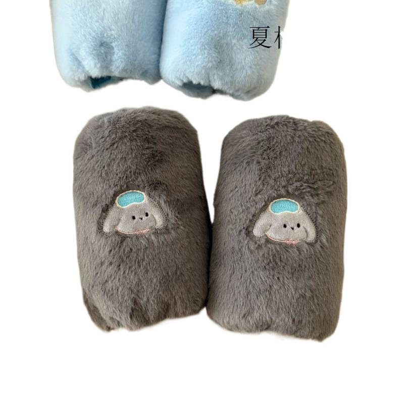 Hímzett plüss karvédő készlet télre, uniszex, anti-szennyezés, nyúl szőranyag, eredeti dizájn