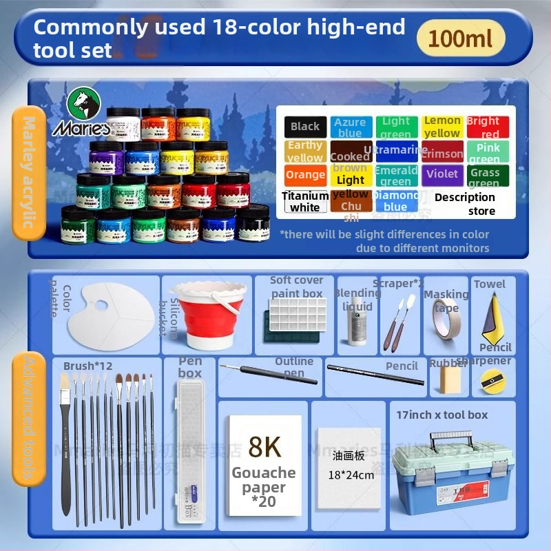 Акрилна боя Marley за акрилно рисуване (Марка: Marley; Материал: акрилна боя; Производител: Marley; Приложение: акрилно рисуване; Внос: Не)