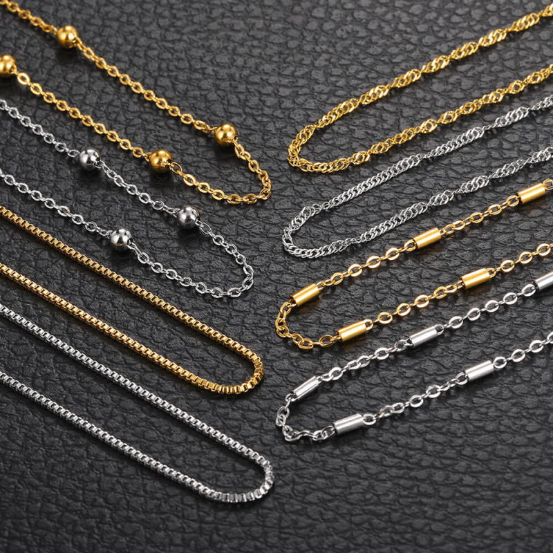 Krížový reťaz z nerezovej ocele, elektroplating, značka Cute, kvalita drahého kovu: 1