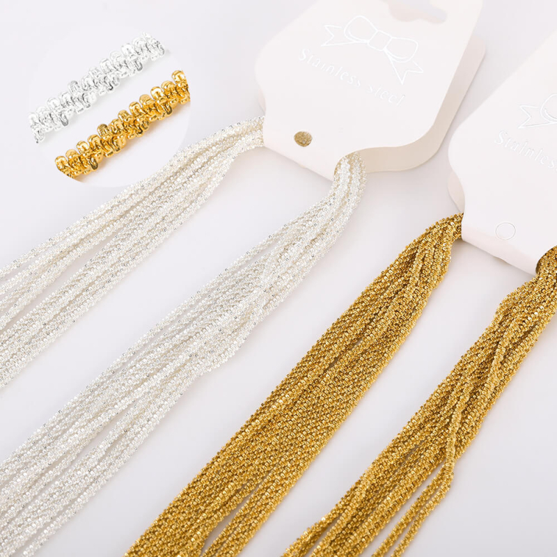 Krížový reťaz z nerezovej ocele, elektroplating, značka Cute, kvalita drahého kovu: 1