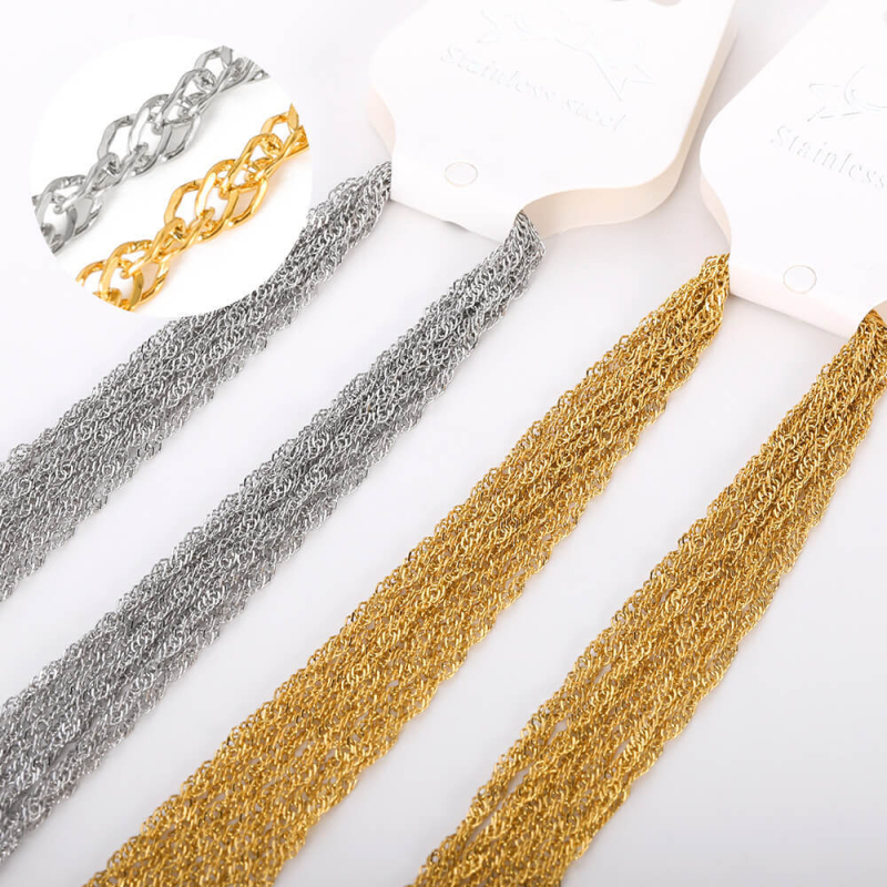 Krížový reťaz z nerezovej ocele, elektroplating, značka Cute, kvalita drahého kovu: 1