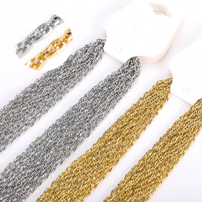 Krížový reťaz z nerezovej ocele, elektroplating, značka Cute, kvalita drahého kovu: 1