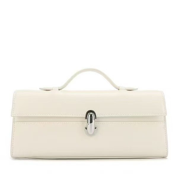 PU kožna clutch torba, gradski minimalistički stil, horizontalni kvadratni oblik, zaključavanje na bravu, laminirani unutarnji pretinac sa zipom