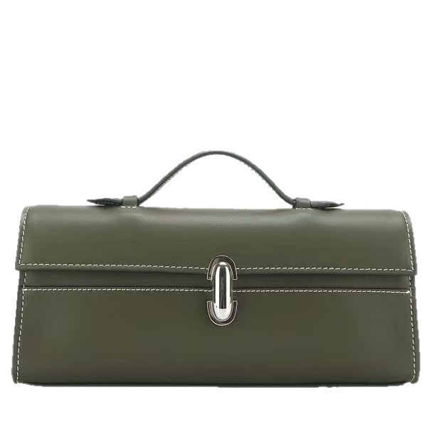 PU kožna clutch torba, gradski minimalistički stil, horizontalni kvadratni oblik, zaključavanje na bravu, laminirani unutarnji pretinac sa zipom