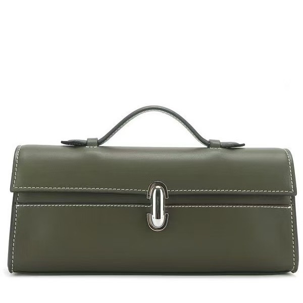 PU kožna clutch torba, gradski minimalistički stil, horizontalni kvadratni oblik, zaključavanje na bravu, laminirani unutarnji pretinac sa zipom