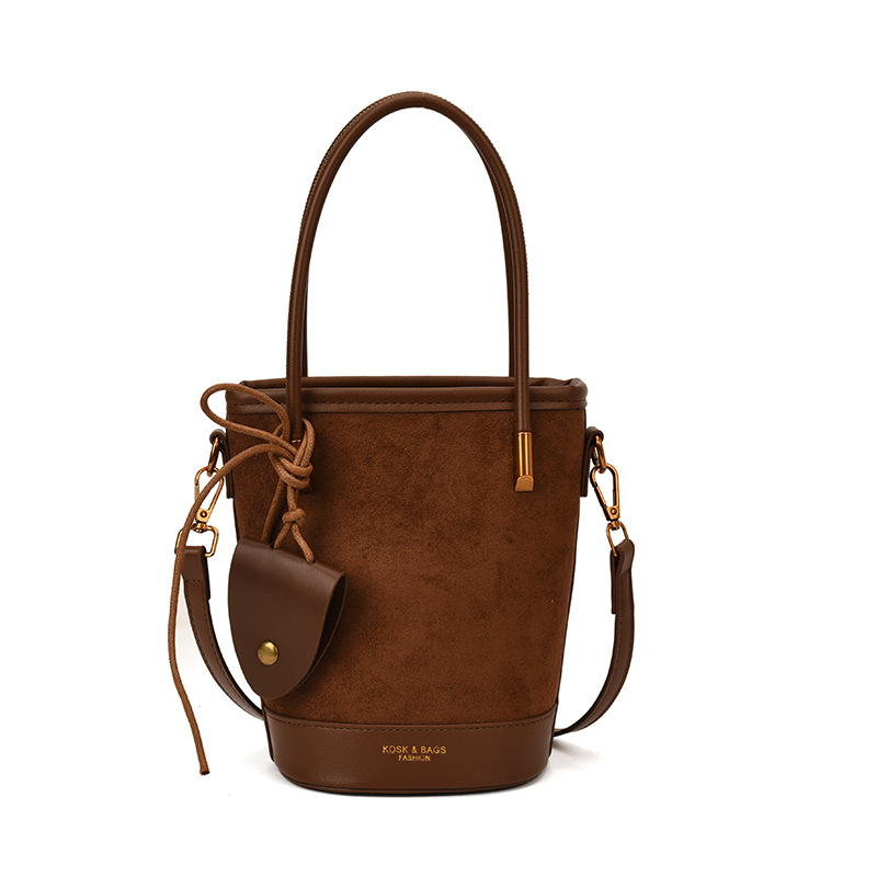 Bucket bag od PU-a, s otvorom na zip, poliester podstava, jesen 2025 izdanje