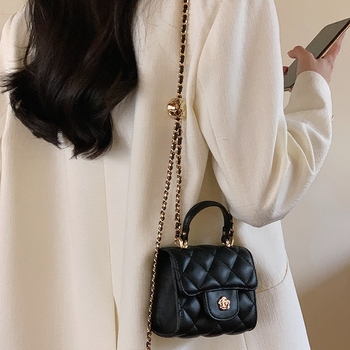 K-Style retro satchel, PU, mala kvadratna torbica s lancem, poklopac, magnetsko zatvaranje