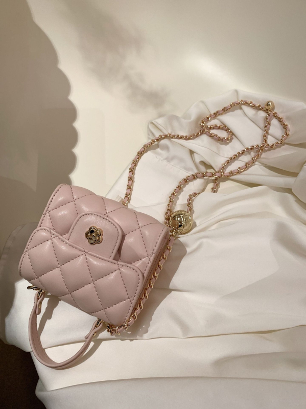 K-Style retro satchel, PU, mala kvadratna torbica s lancem, poklopac, magnetsko zatvaranje