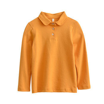 Dječji polo majica od 100% pamuka, unisex, dugi rukav, polo ovratnik, za uzrast 3–14 godina, proljeće i jesen