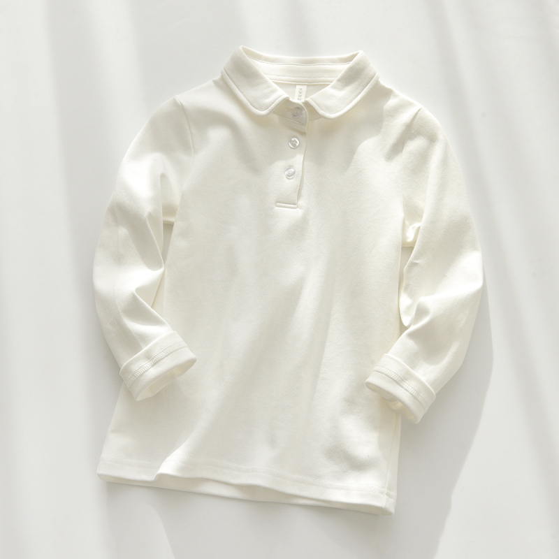 Dječji polo majica od 100% pamuka, unisex, dugi rukav, polo ovratnik, za uzrast 3–14 godina, proljeće i jesen