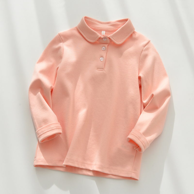 Dječji polo majica od 100% pamuka, unisex, dugi rukav, polo ovratnik, za uzrast 3–14 godina, proljeće i jesen