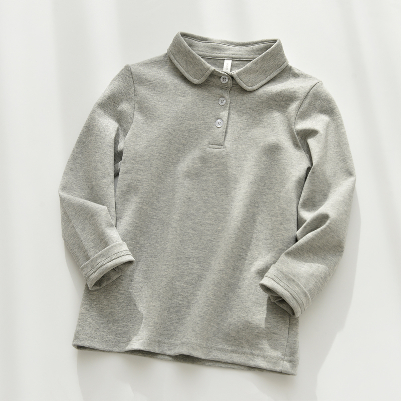 Dječji polo majica od 100% pamuka, unisex, dugi rukav, polo ovratnik, za uzrast 3–14 godina, proljeće i jesen