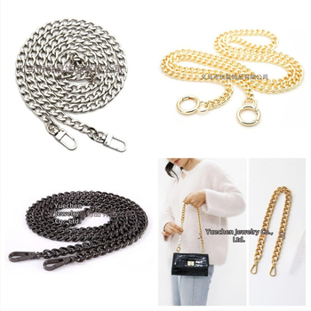 Reťazový ramenný popruh na tašky – odnímateľný, predlžovací reťaz, hliník, elektroplátovaný