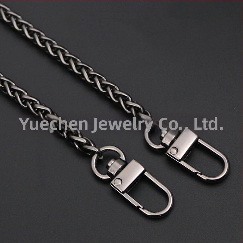 Reťazový ramenný popruh na tašky – odnímateľný, predlžovací reťaz, hliník, elektroplátovaný