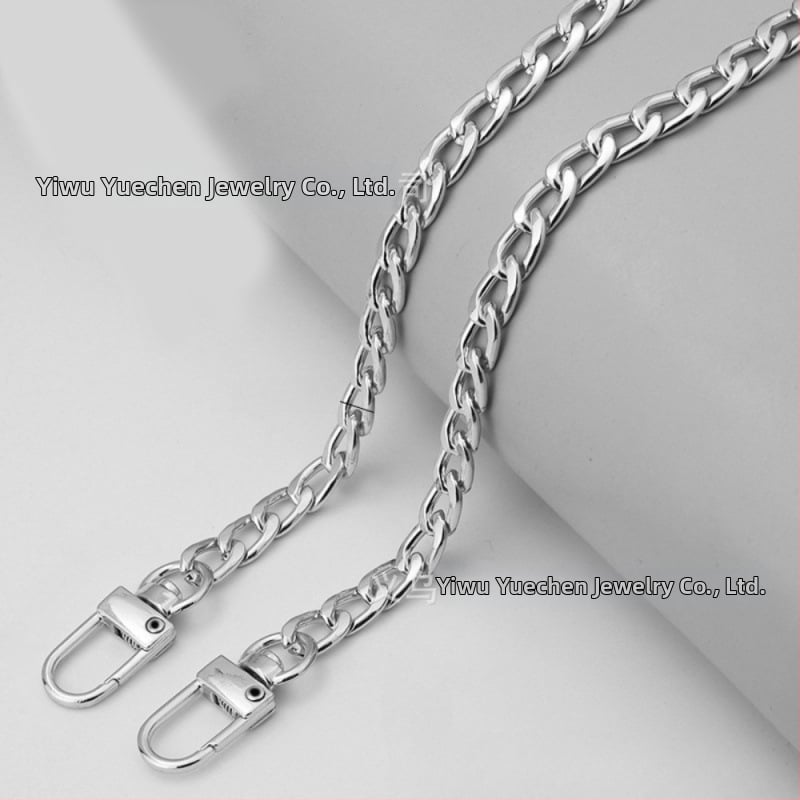 Reťazový ramenný popruh na tašky – odnímateľný, predlžovací reťaz, hliník, elektroplátovaný