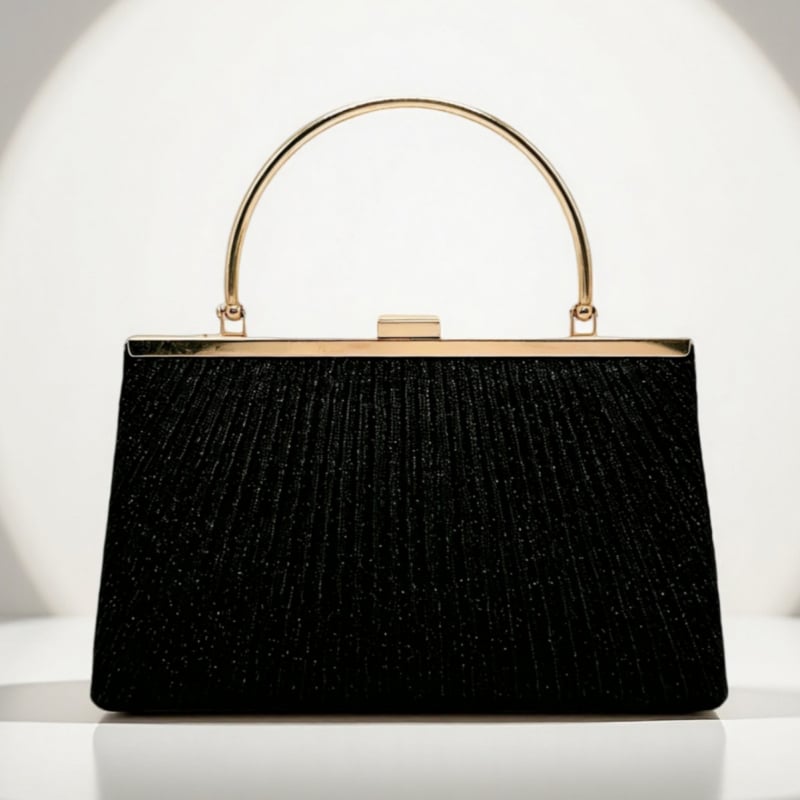 Večernja clutch torbica s plisiranim dizajnom, podstava od poliestera, horizontalni četvrtasti oblik, brava za zaključavanje, unutarnja ID pretinac — Yili
