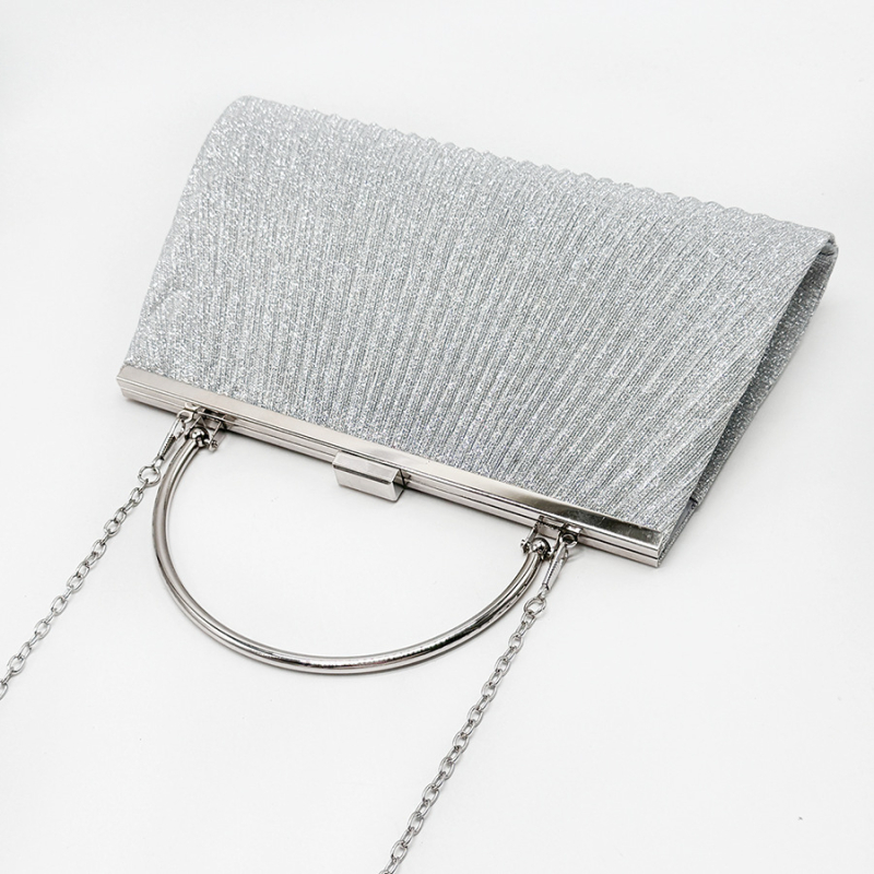 Večernja clutch torbica s plisiranim dizajnom, podstava od poliestera, horizontalni četvrtasti oblik, brava za zaključavanje, unutarnja ID pretinac — Yili
